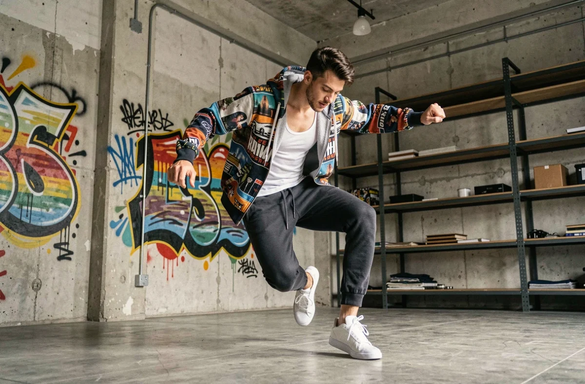 Danseur de street dance en figure acrobatique à l'Artistik Studio d'Arras