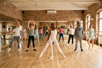 Groupe de danseurs de styles variés réunis dans un grand studio de danse des Hauts-de-France