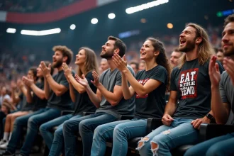 Fans de lutte enthousiastes dans une arene