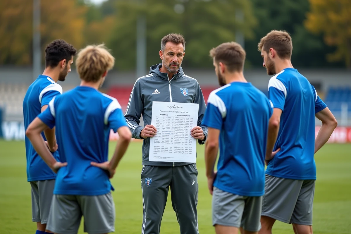 Groupe de jeunes footballeurs de Versailles 78 sur le terrain