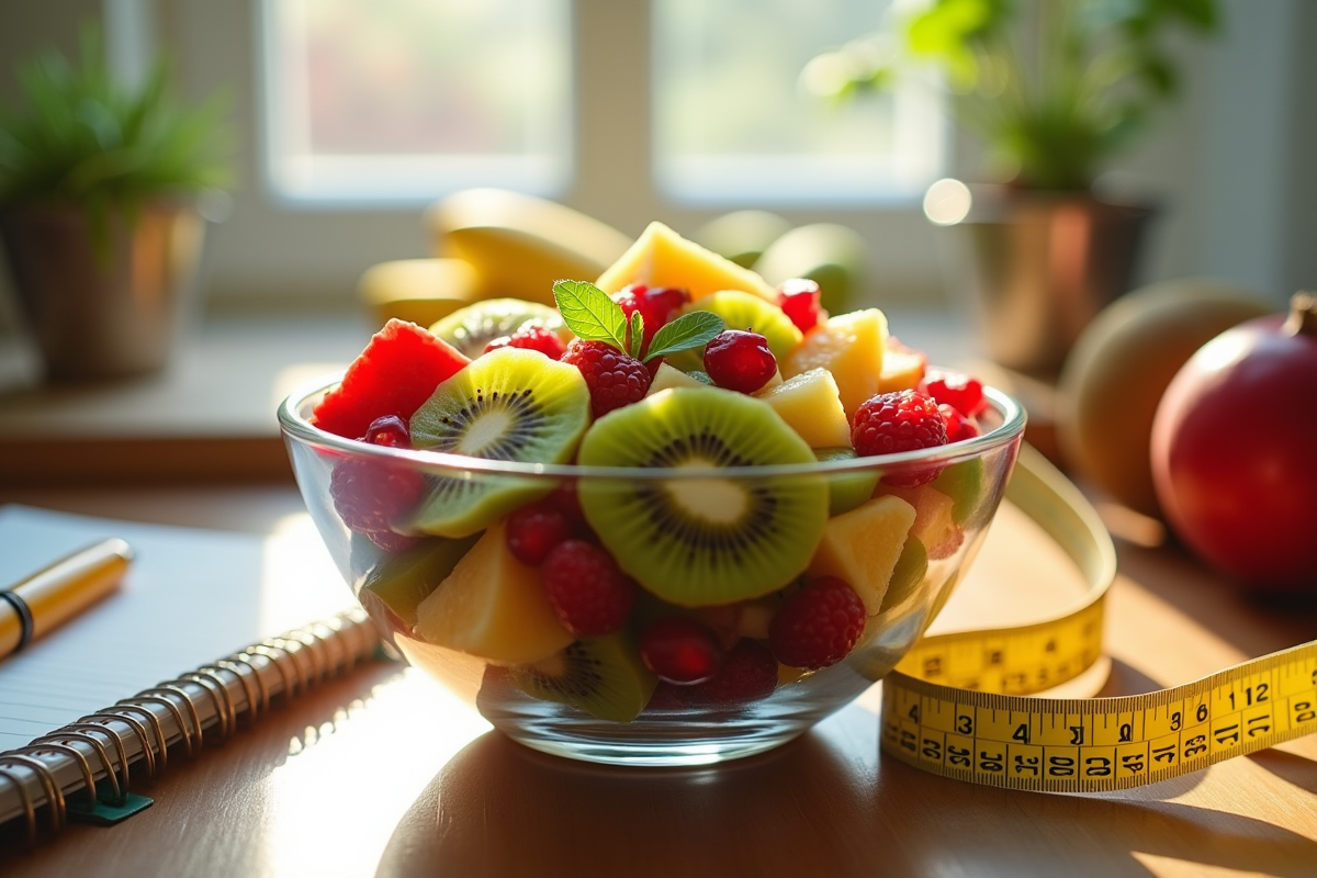 Salade de fruits riche en kiwi et ananas pour musculation